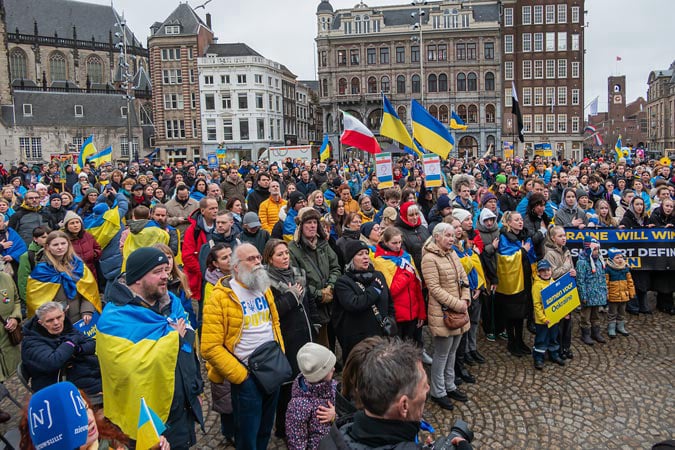 Amsterdam. Dam Square. Commemorative Manifestation.