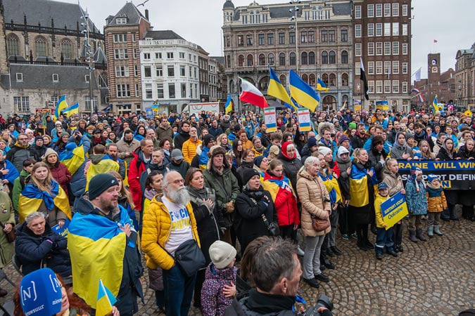 Amsterdam. Dam Square. Commemorative Manifestation.