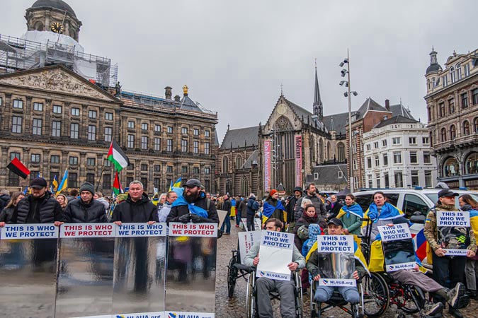 Amsterdam. Dam Square. Commemorative Manifestation.