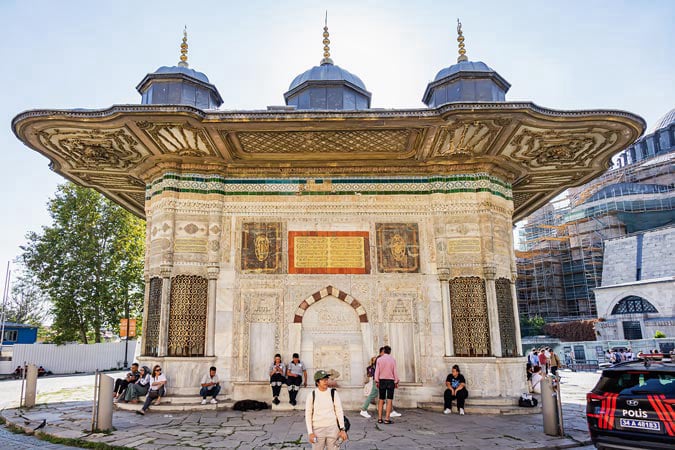 Istanbul, Turkey. Marble fountain of Sultan Ahmed III.